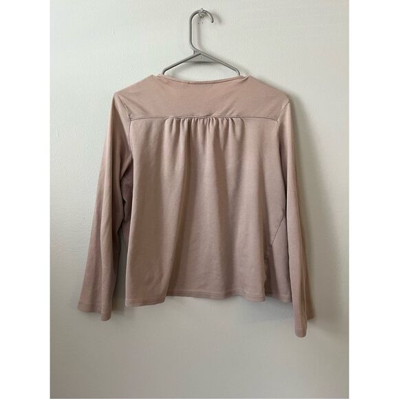 Uniqlo Large Tan Open Front Lightweight Sweater Cardigan Neutral Basics - Picture 3 of 3